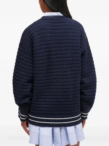 Cardigan Ganni cu dungi albastru