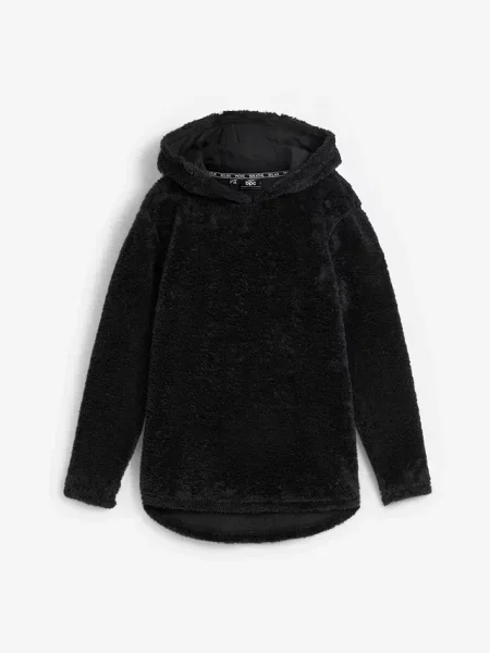 Miękka długa bluza z polaru oversized czarna