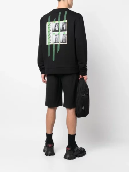 Raštuotas ilgas džemperis Lanvin juoda