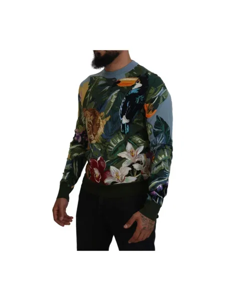 Sweter Dolce And Gabbana wełniany w tygrysie prążki