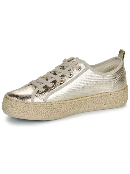 Sneakerși Only cu șireturi din dantelă bej