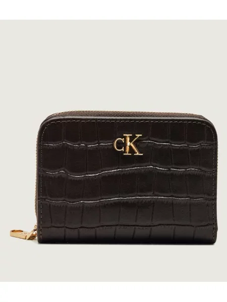 Calvin Klein Pénztárca Ck Croc Medium Flap Zip Around barna