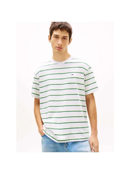 Prugasta majica Tommy Jeans siva