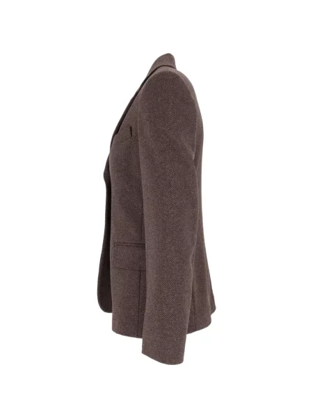 Geacă Weekend Max Mara din jerseu cu model herringbone maro