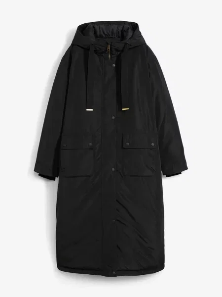Długa parka czarna