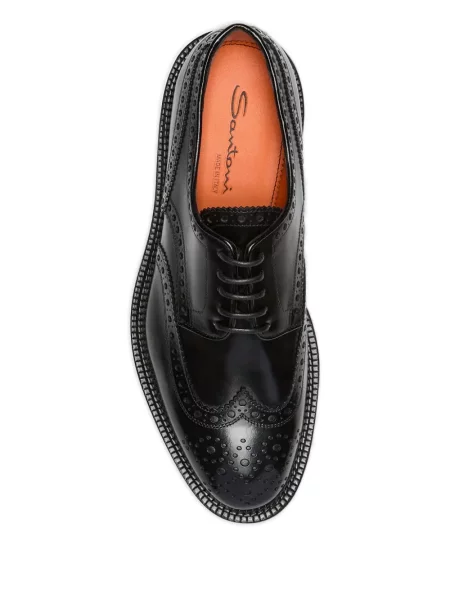 Brogues Santoni din piele negru