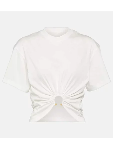 Cropp top Rabanne din jerseu alb
