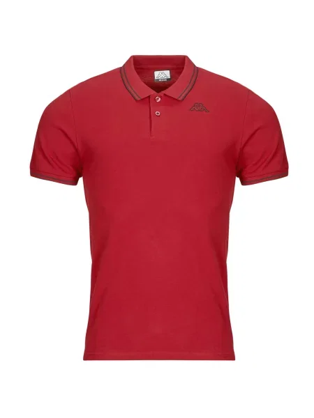 Polo majica Kappa s kratkimi rokavi rdeča