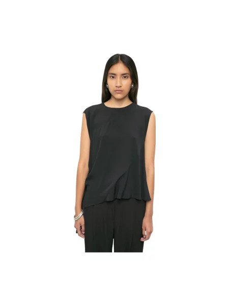 Jedwabny top Meimeij czarny