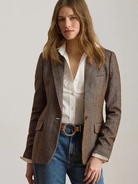 Lauren Ralph Lauren marynarka wełniana brązowa