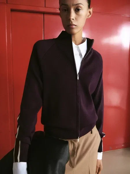 Кардиган MANGO поліестер/віскоза фіолетовий