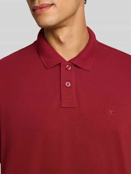 Koszulka polo z detal z logo Tom Tailor czerwona
