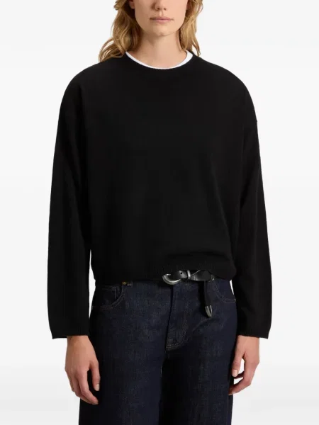Pulover Woolrich cu decolteu rotund negru