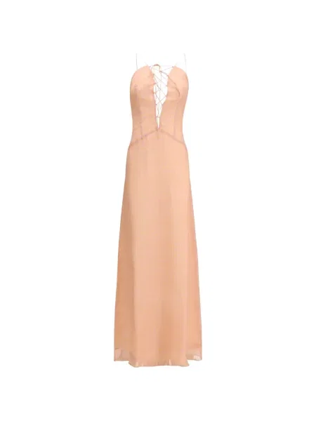 Rochie maxi Kristina Ti cu model floral cu imagine de costum portocaliu