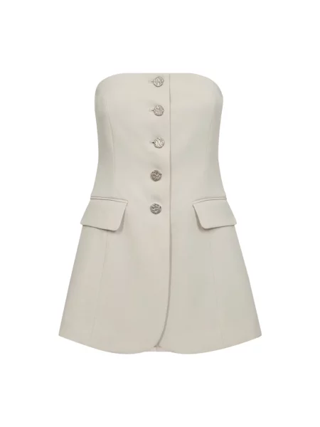 Top Haute L'amitié z perełkami elegancki ze spandexu biały