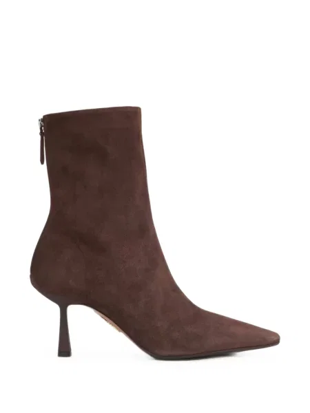 Cizme scurte Aquazzura din piele de căprioară maro