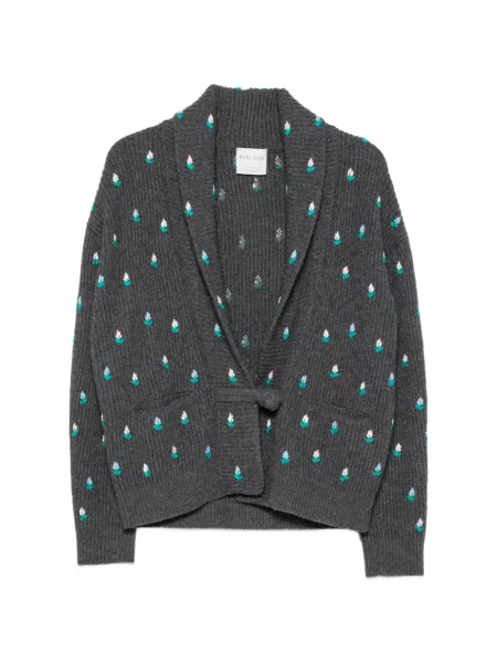 Cardigan Forte_forte cu model floral gri