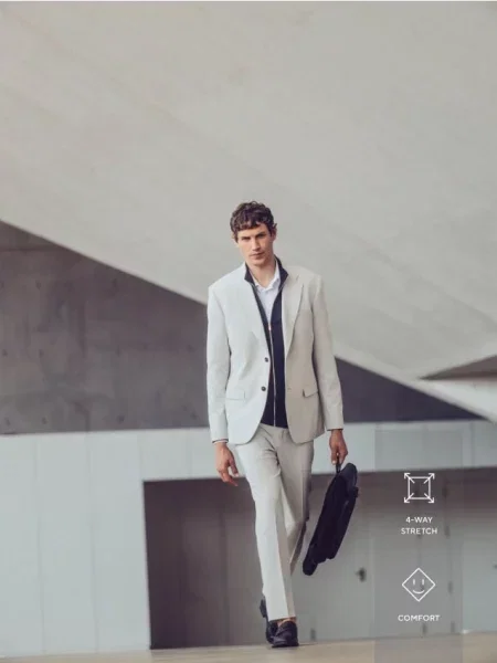 Reserved Sacou slim fit cu in deschis gri