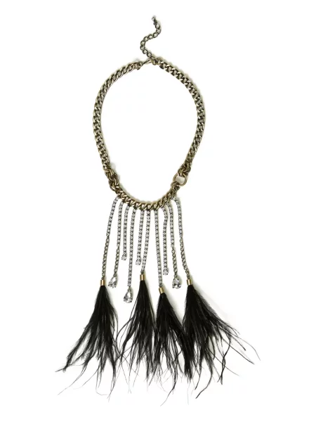 Colier Twinset cu pene negru