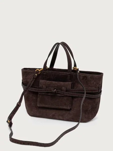 Shopperka Gianni Chiarini zamszowa brązowa