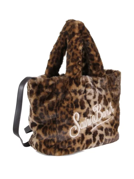 Geantă shopper Mc2 Saint Barth cu blană maro