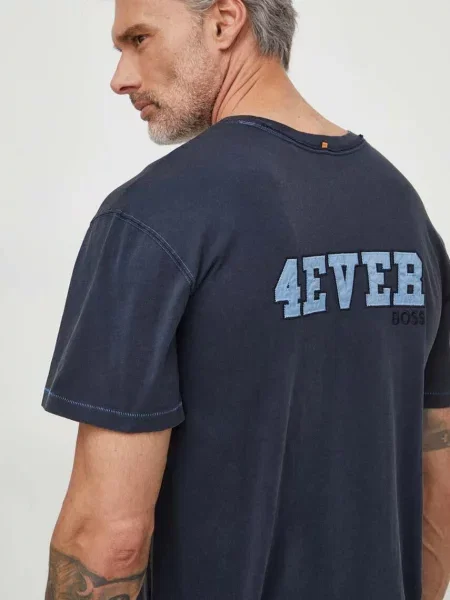 Boss Orange tricou din femei albastru marin portocaliu