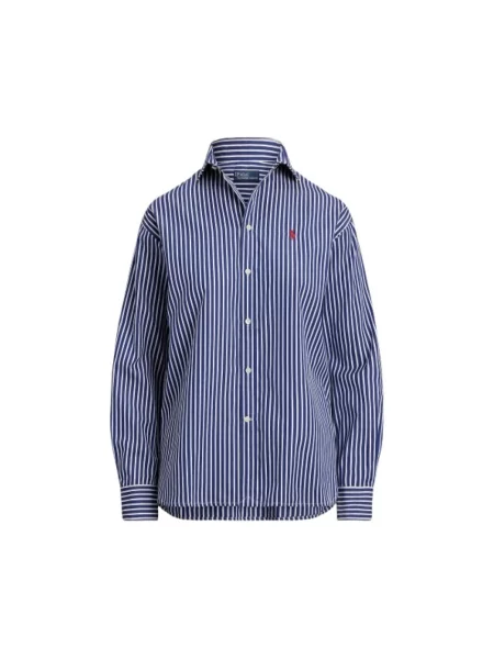 Koszula Polo Ralph Lauren w paski z paskiem niebieska