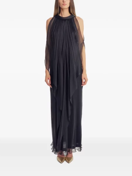 Rochie maxi Irina Schrotter de mătase negru