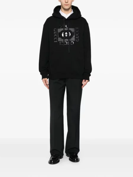 Hanorac cu glugă Gucci cu autograf negru