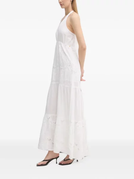 Rochie maxi Gaudi cu broderie alb