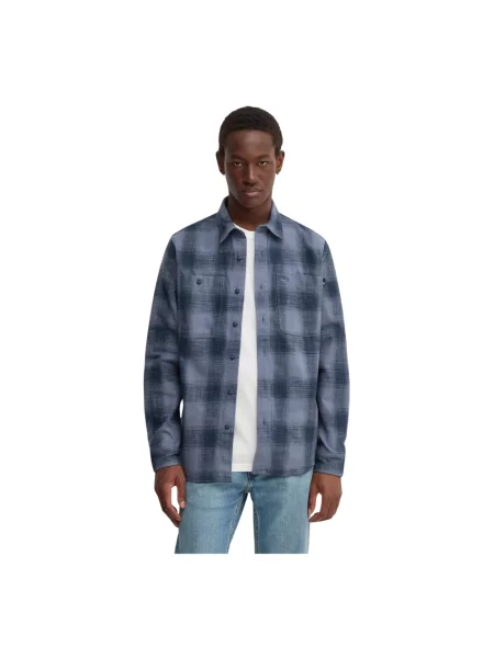 Koszula Timberland w kratę flanelowa niebieska