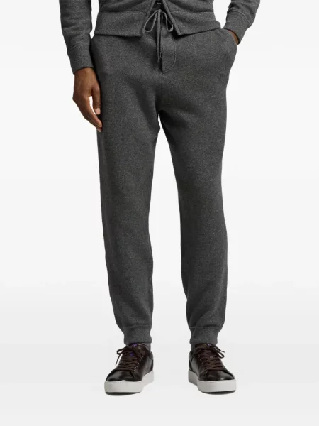 Běžecké kalhoty Ralph Lauren Purple Label se stahovací šňůrkou šedé