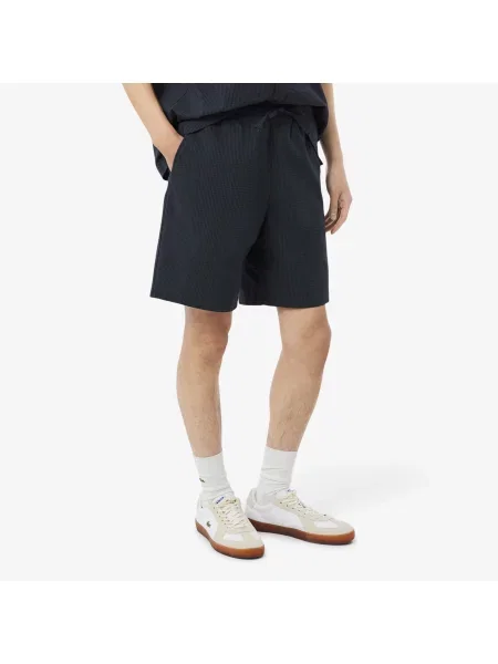 Lacoste Szorty W Paski Relaxed Fit czarne