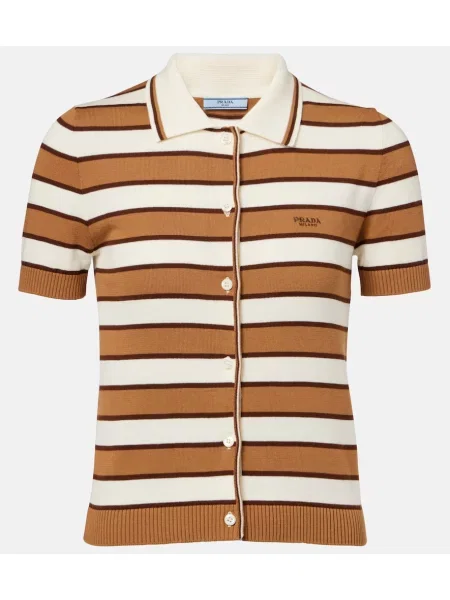 Top Prada cu dungi maro