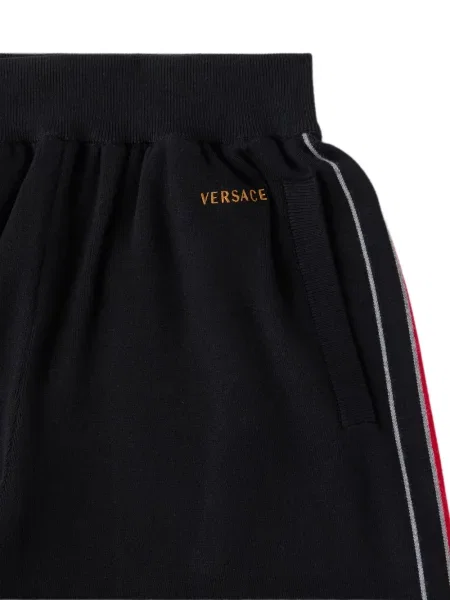 Spodnie Versace w paski do biegania z logo czarne