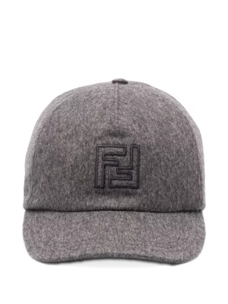 Șapcă Fendi cu broderie de lână gri