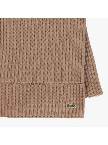 Lacoste Dzianinowy Szalik Unisex beżowy