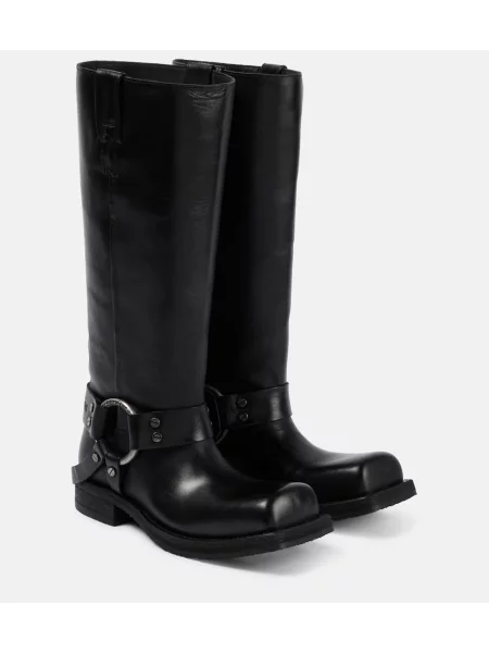 Botine Acne Studios din piele biker negru