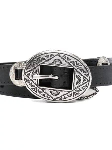 Curea Golden Goose din piele cu cataramă negru