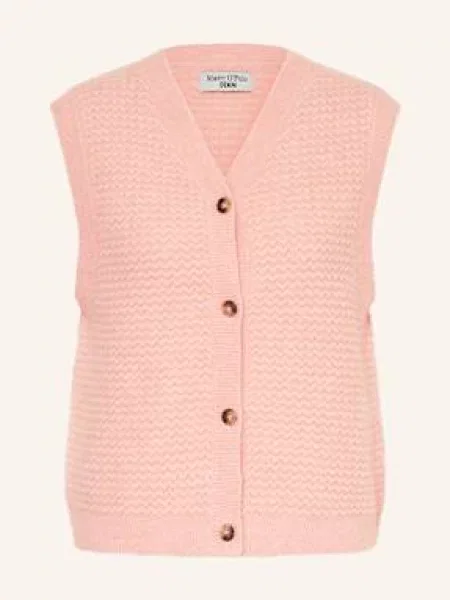 Kamizelka z dzianiny o kroju regular fit z mieszanki wełny Marc O'polo Denim różowa
