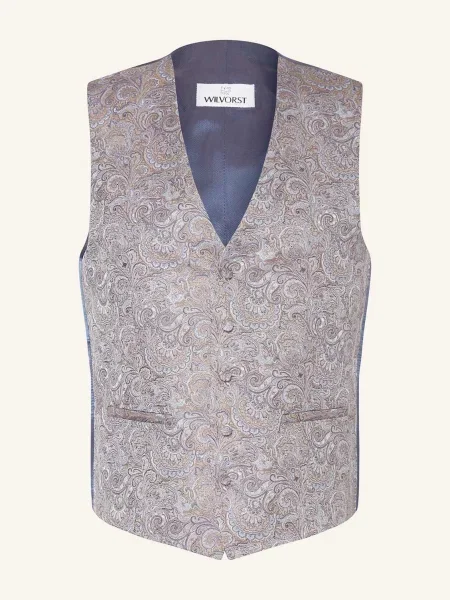 Wilvorst Obleková Vesta Extra Slim Fit tmavě hnědá / tmavě modrá