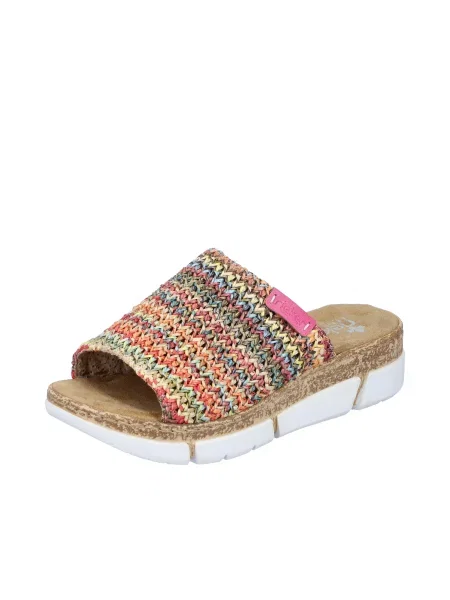 Rieker Nizki natikači svetlo / svetlo zelena / oranžna / roza rumena