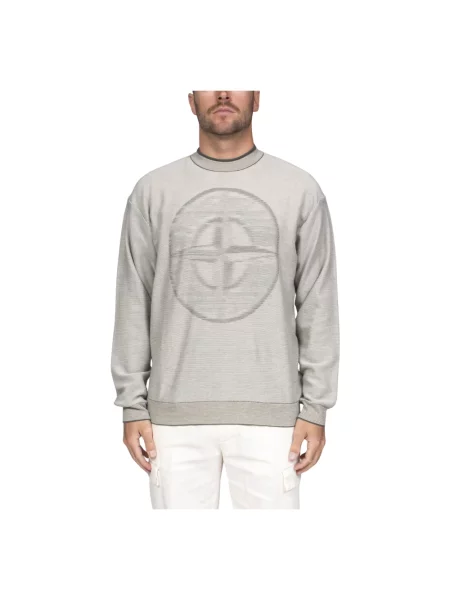 Sweter Stone Island z kamieniami szary