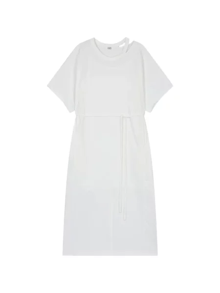 Cu centură rochie maxi Tomboy alb