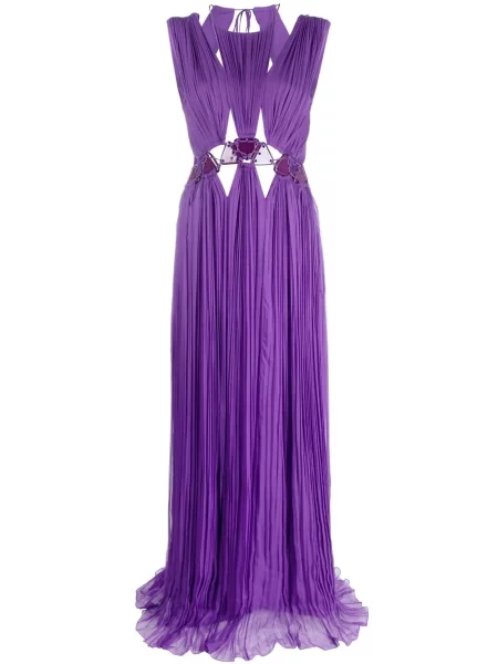 Rochie maxi Alberta Ferretti cu gât halter violet