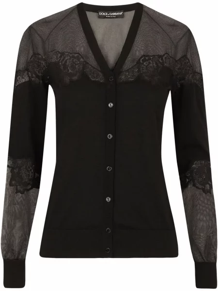 Cardigan Dolce & Gabbana din dantelă negru