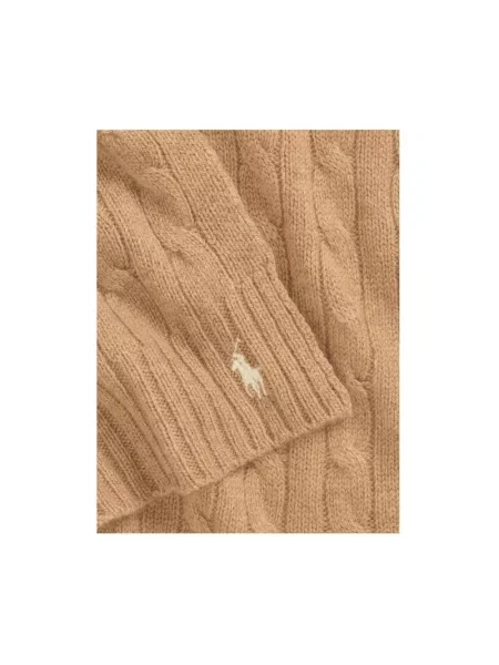 Polo Ralph Lauren szalik wełniany beżowy gładki brązowa