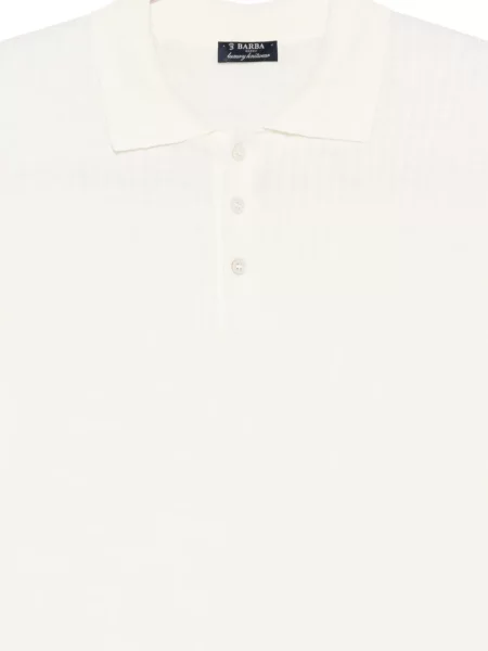 Tricou polo Barba tricotate alb