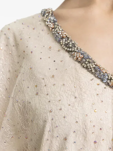 Maxi rochie maxi Gemy Maalouf cu decolteu în V de costum