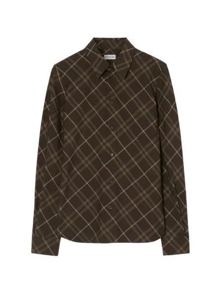 Cămașă Burberry în carouri maro